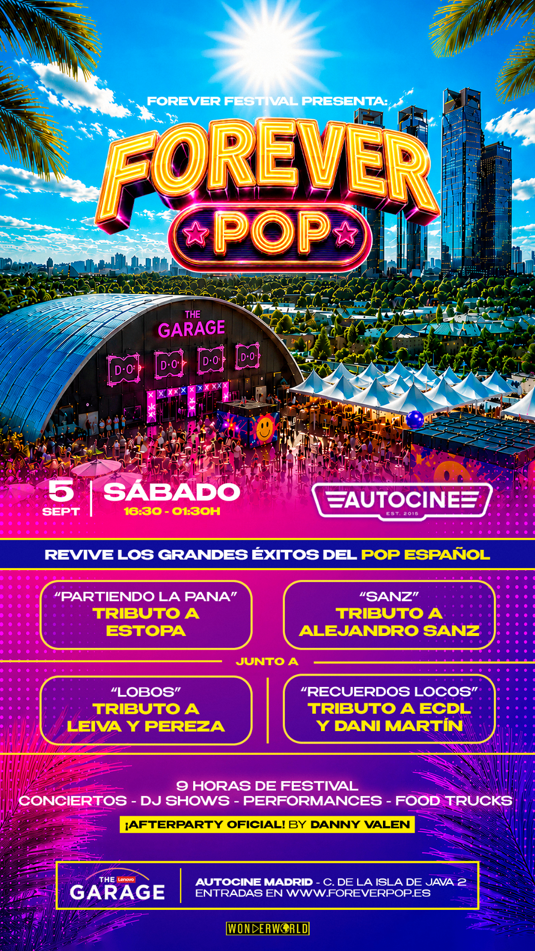 Flyer oficial Forever Pop Madrid · 5 de Septiembre 2026 · Autocine Madrid